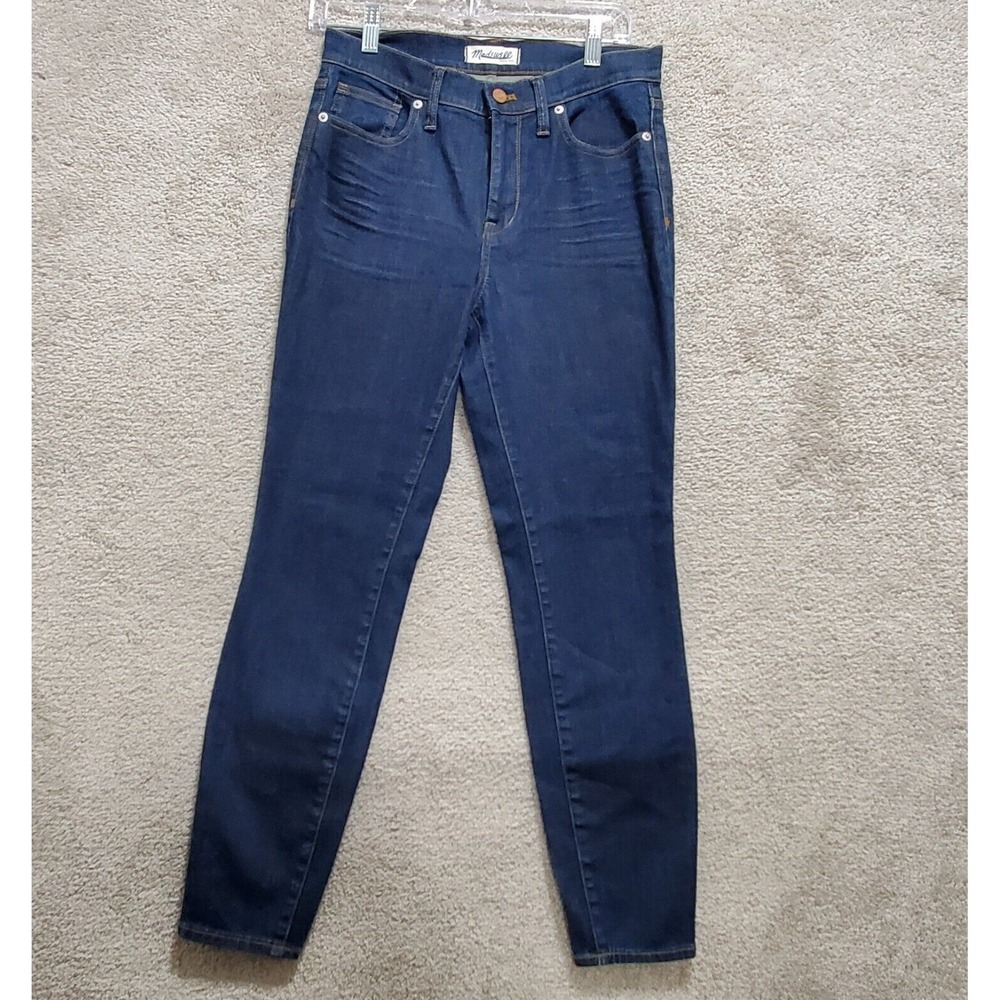 Madewell Jeans Women's 28 Blue Denim Stretch Pockets Skinny High-Riser Dark Wash